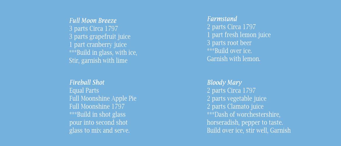 Full Moonshine Circa 1797 Cocktail Recipes